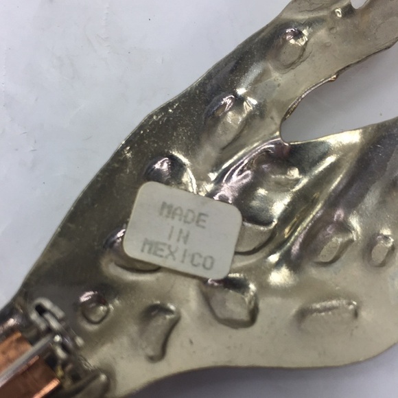 Vintage giraffe pin brooch pendant Mexico silver gold tone 5” long - Picture 7 of 7